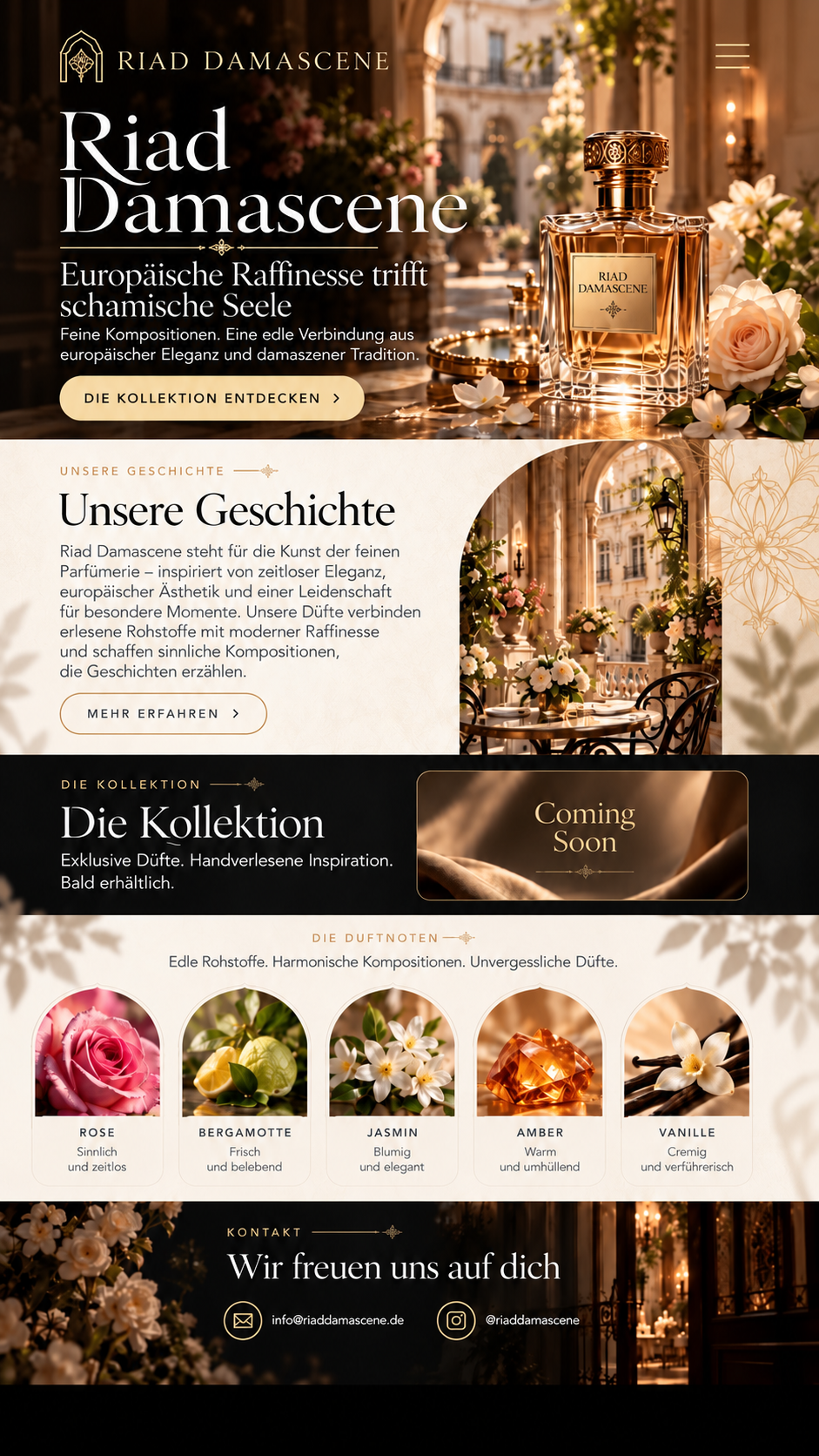 Riad Damascene Landing Page